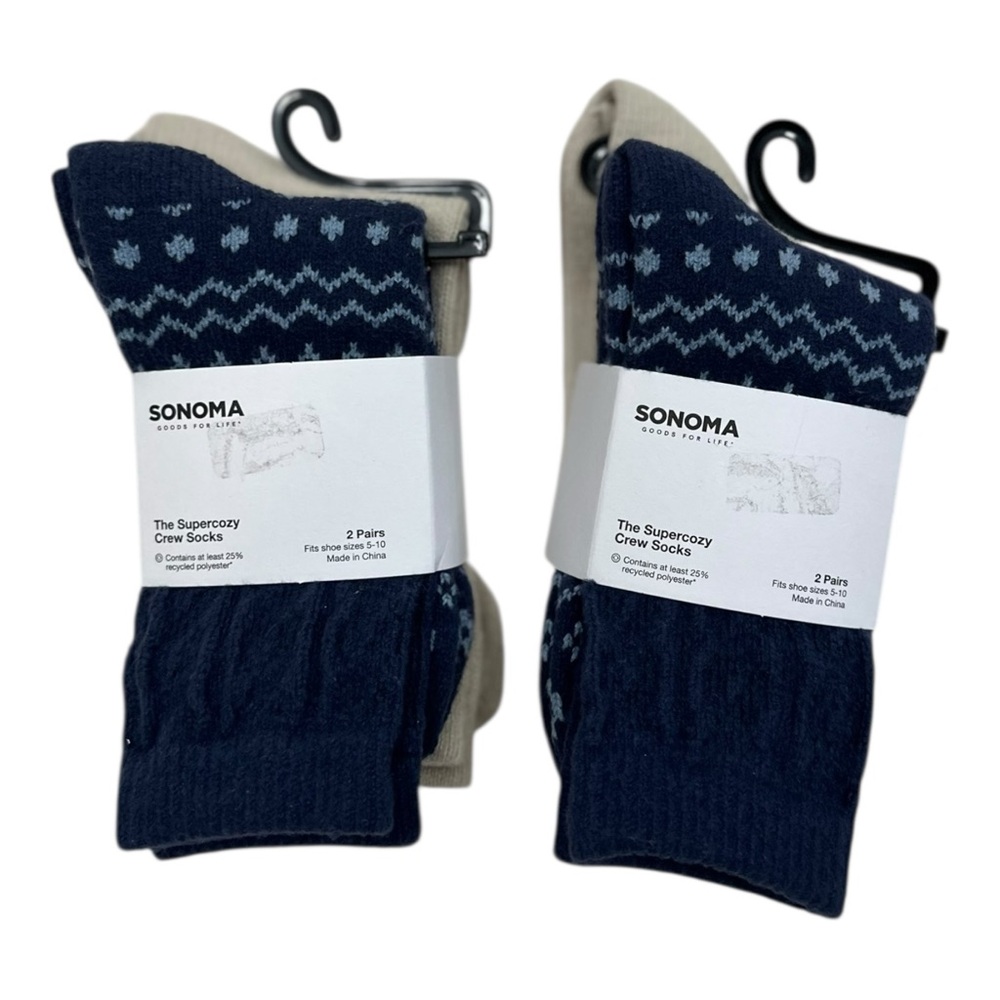 Sonoma Bundle of The Supercozy Crew Socks NWT - Womens Size 5-10